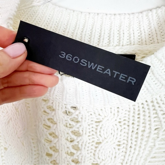 360 SWEATER OFF-WHITE DESTRUCTED WITH FRINGE PULLOVER SWEATER WOMENS SZ XS 
NEW - Picture 3 of 5